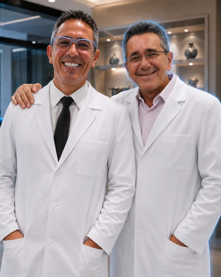 Dr. João Paulo Leite ao lado de seu pai, Dr. Gilberto Malta Leite