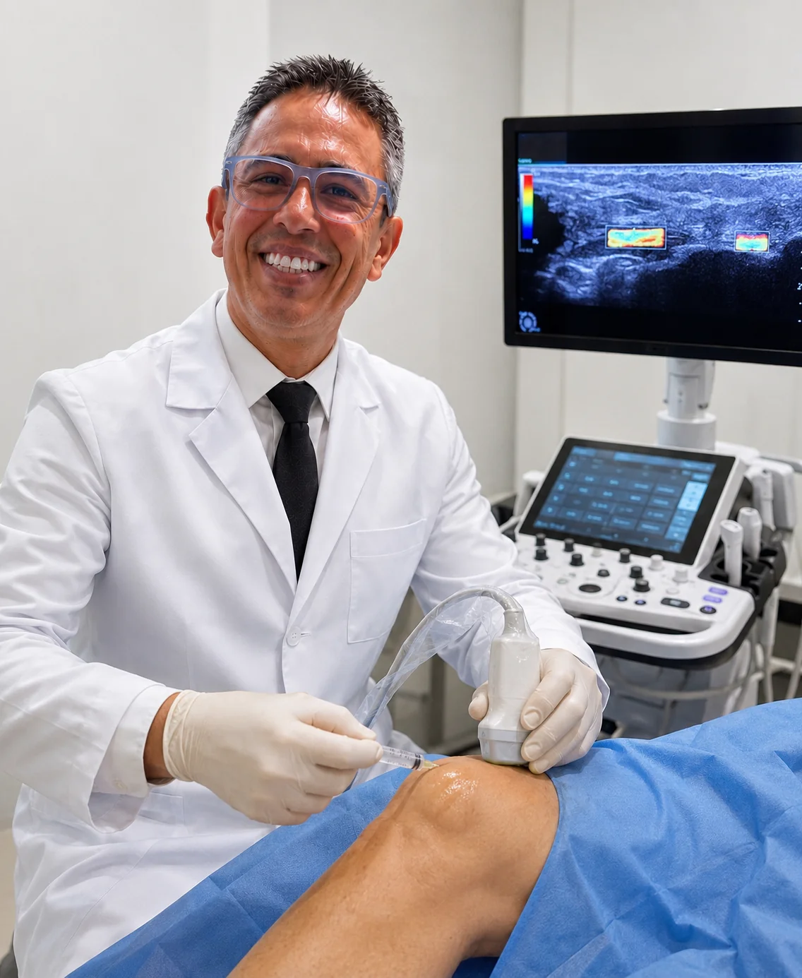 Dr. João Paulo em procedimento guiado por ultrassom